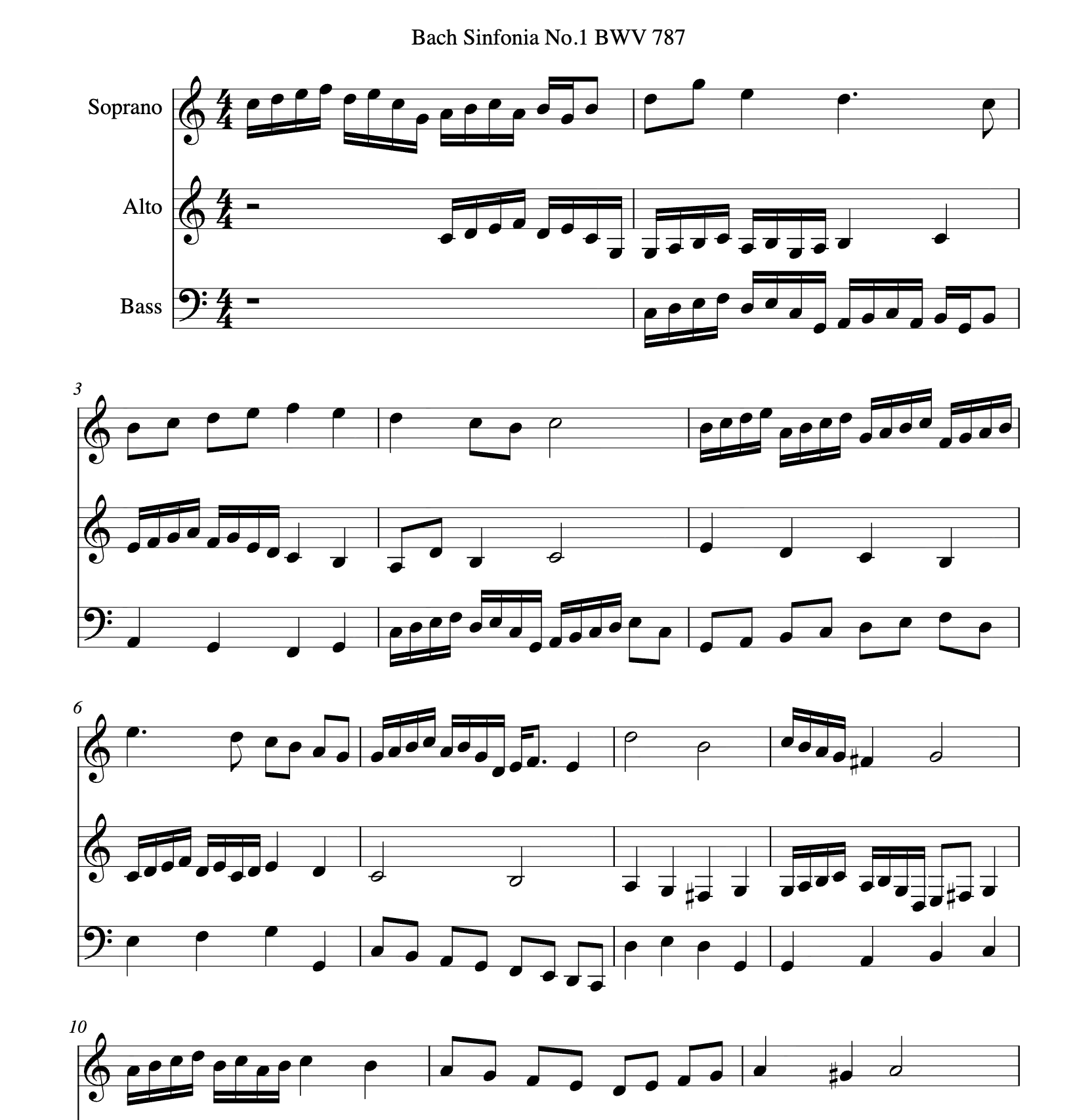 Wind & Sea — Score export (Bach Sinfonia No.1 BWV 787)